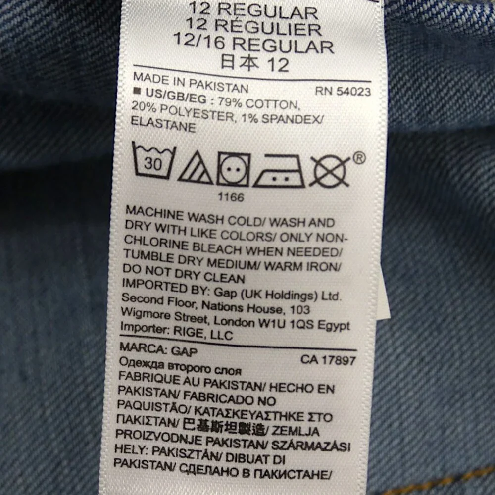 NWT GAP 1969 Wide Leg 5 Pocket Light Kylie High Rise Denim Blue Jeans Size 12 - Picture 6 of 8